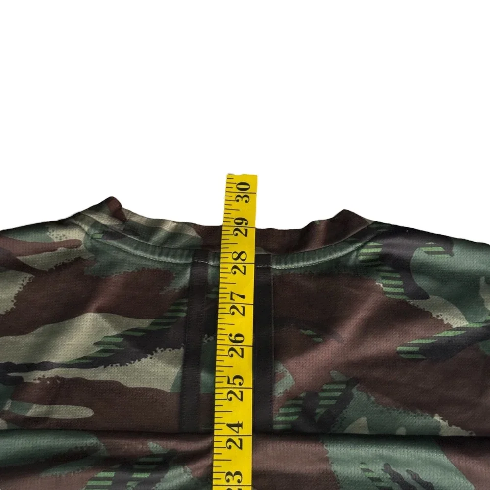 Adidas Shirt mens Large Green Camo Short Sleeve Distressed Prime Green